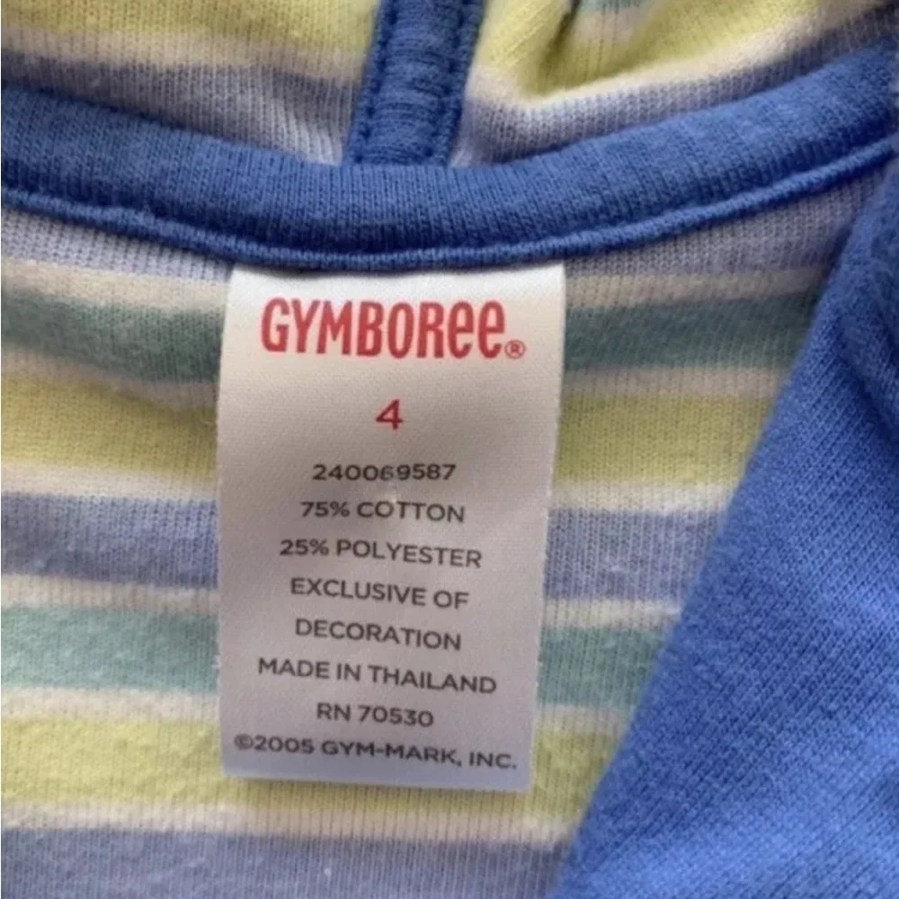 Gymboree Velvet Hoodie Full Zip Girls Size 4 Lavender Yellow Striped Vintage Y2K